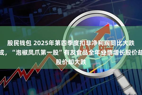 股民钱包 2025年第四季度扣非净利润同比大跌超八成，“泡椒凤爪第一股”有友食品全年业绩增长股价却大跌